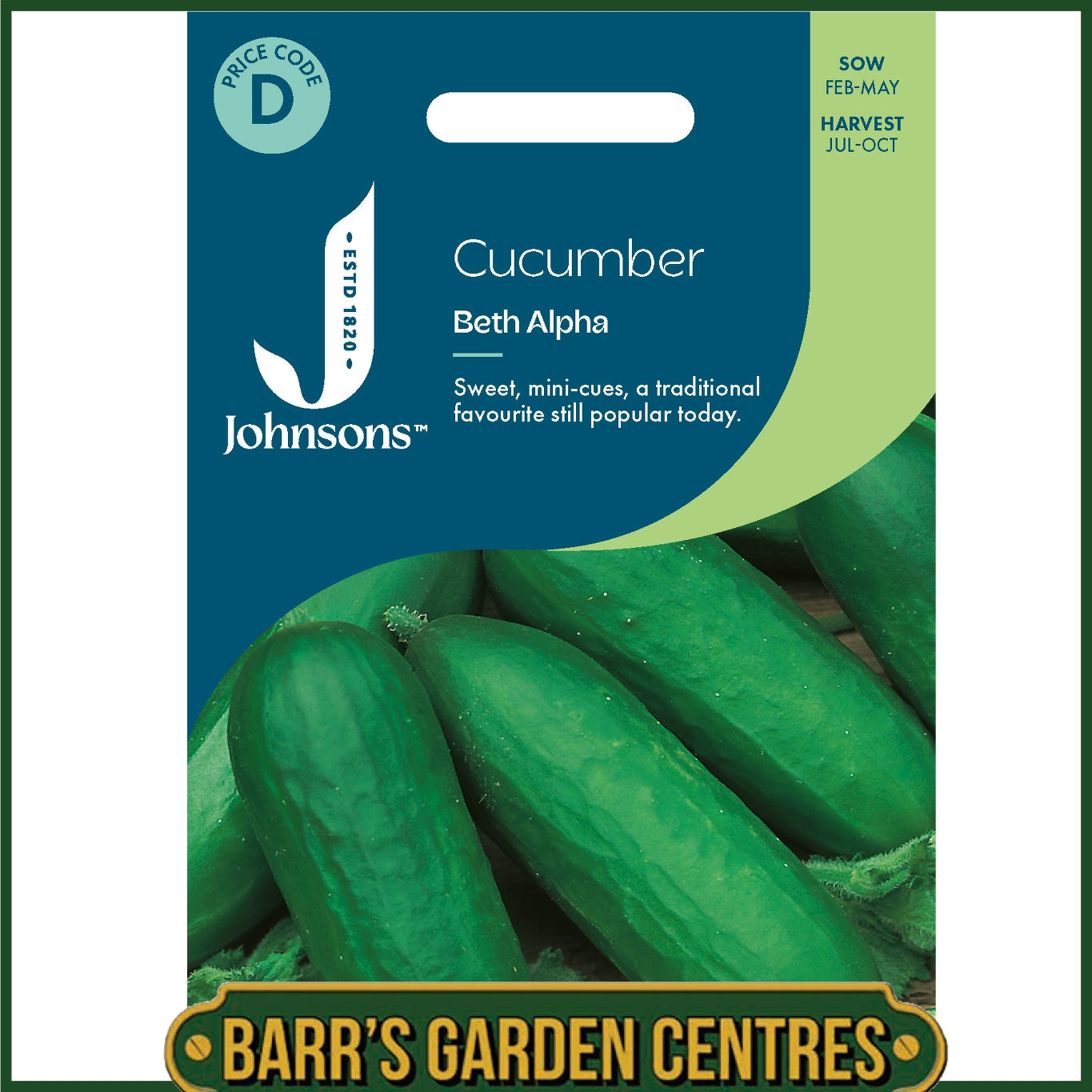 Johnsons - Cucumber Beth Alpha - 40 Seeds