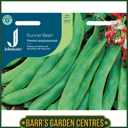 Johnsons - Runner Bean Painted Lady (improved) - 40 Seeds