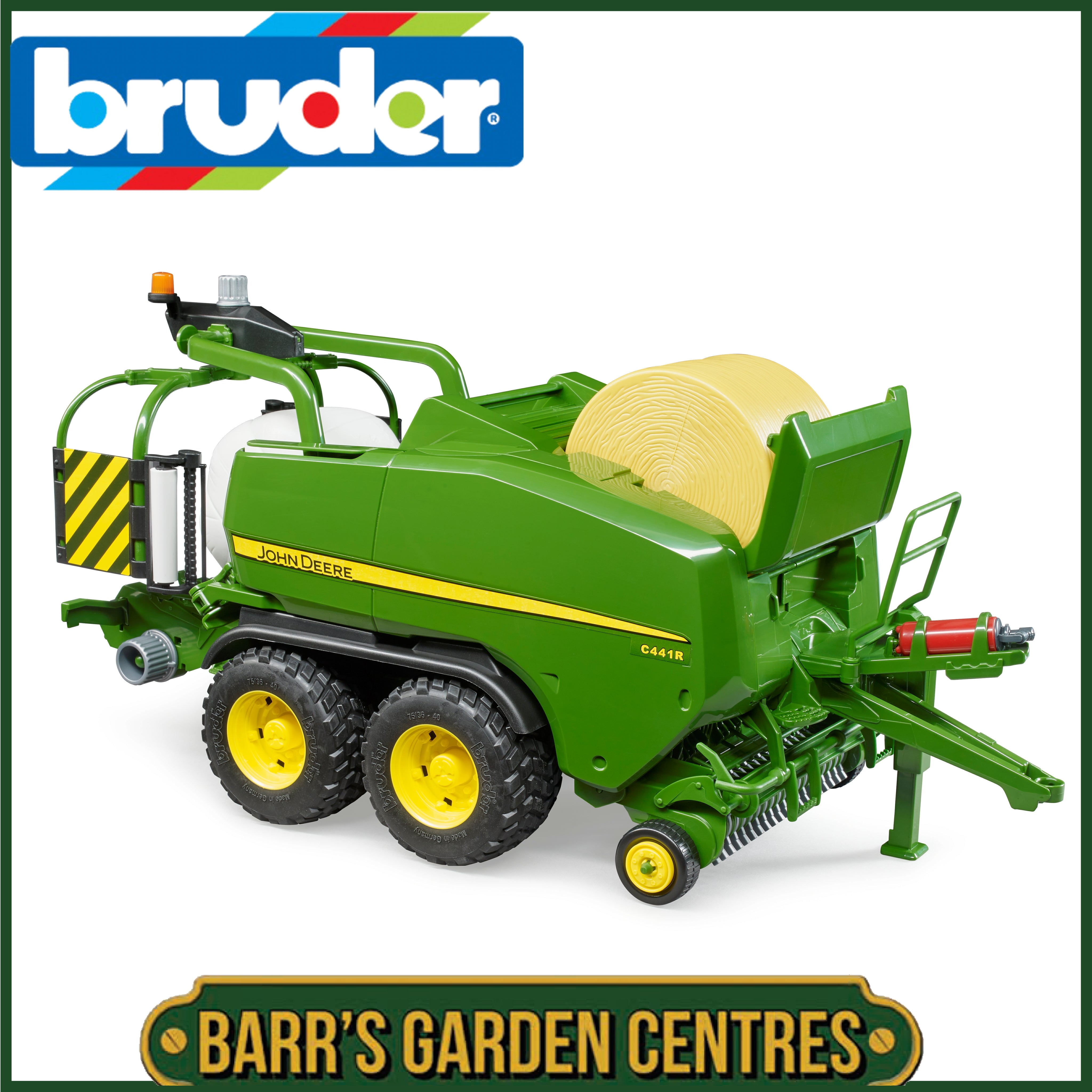 BRUDER John Deere C441R round bales press – Barrs Garden Centres