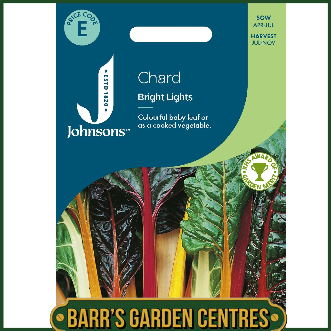 Johnsons - Chard Bright Lights - 100 Seeds