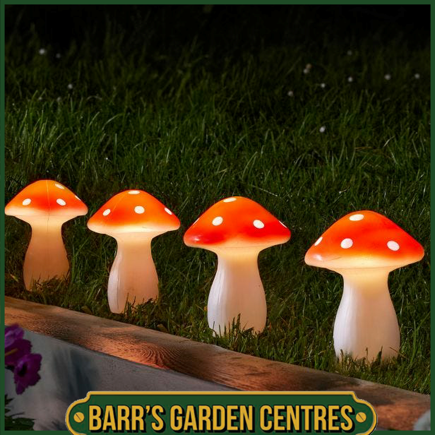 Smart Solar Fairy Mushroom Stake Lights - Set of 4
