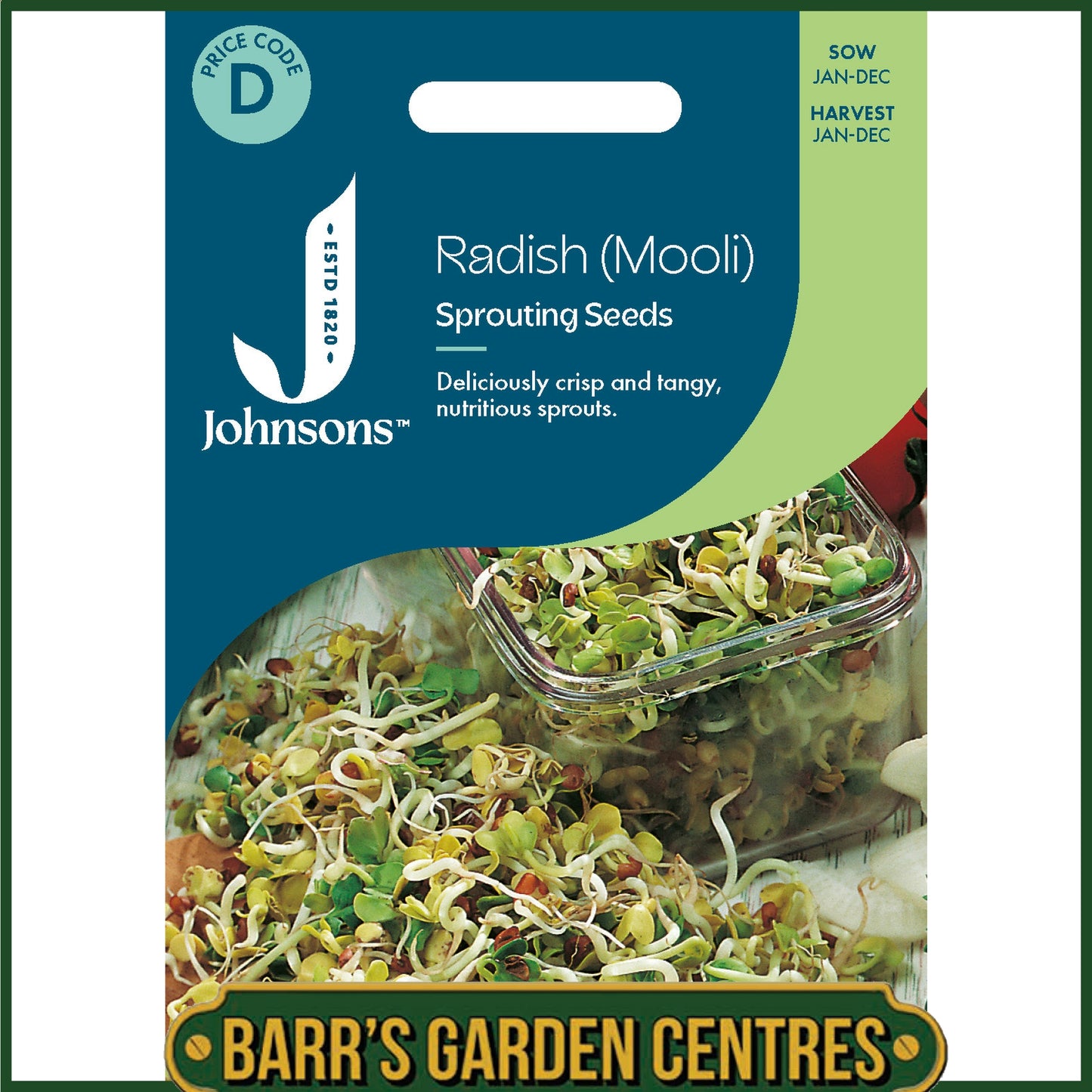 Johnsons - Radish (mooli) Sprouting Seeds - 1500 Seeds