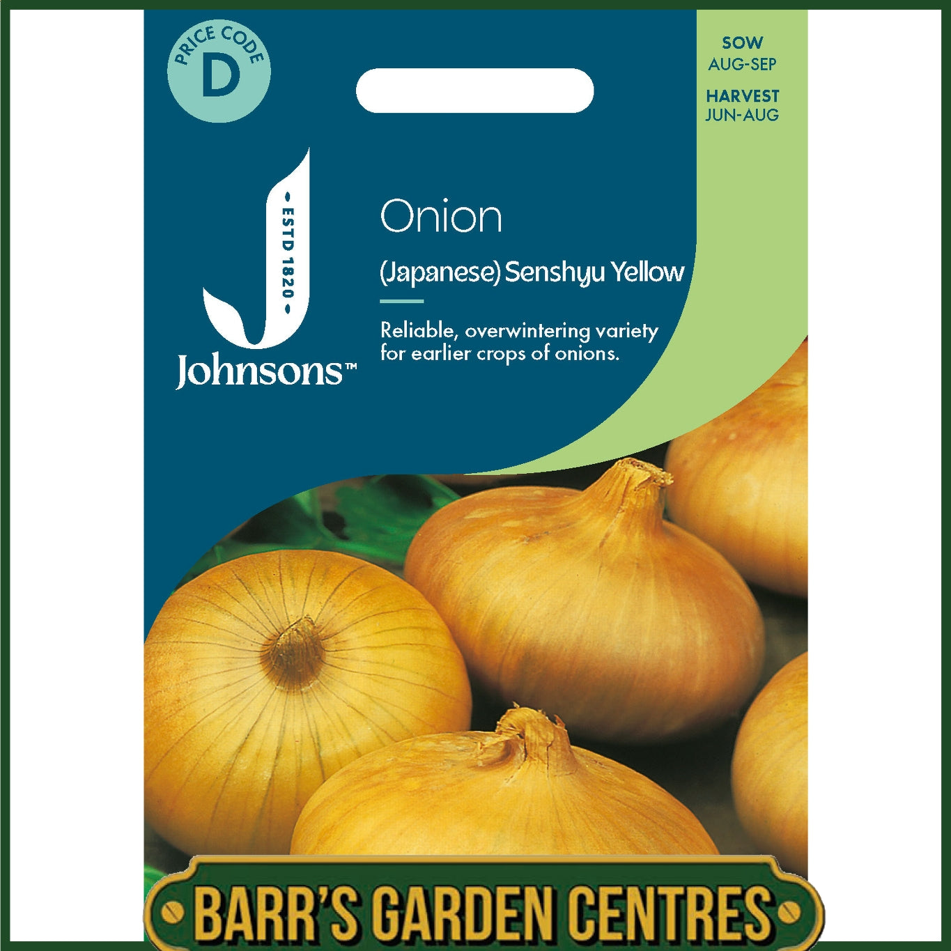 Johnsons -  Onion (japanese) Senshyu Yellow - 250 Seeds
