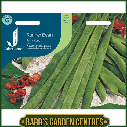 Johnsons - Runner Bean Armstrong - 40 Seeds
