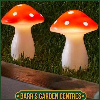 Smart Solar Fairy Mushroom Stake Lights - Set of 4