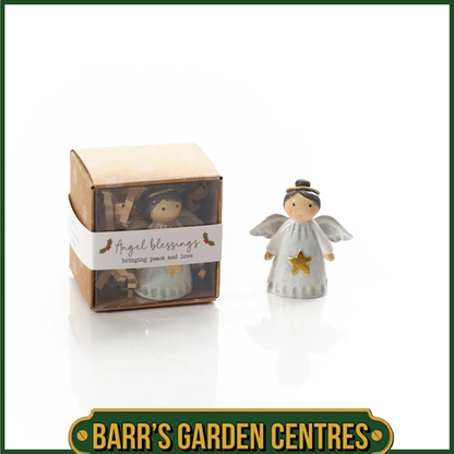 Christmas Tiny World Resin Angel Keepsake Ornament With Gift Box