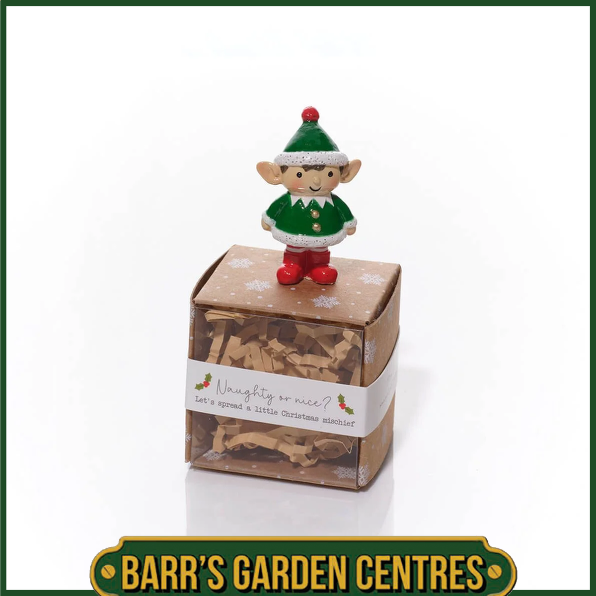 Christmas Tiny World Resin Elf Keepsake With Gift Box