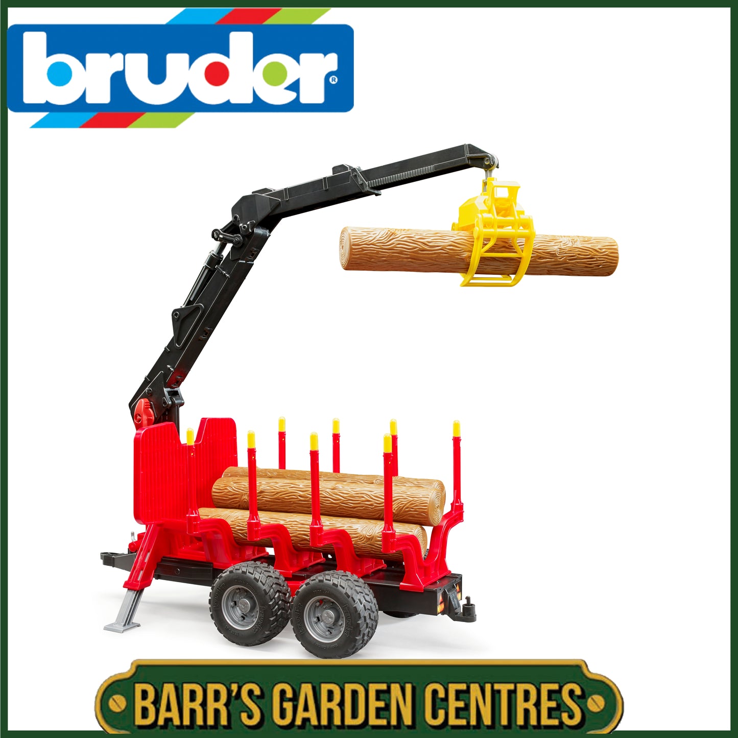 BRUDER Forestry Trailer With Loading Crane And Grab