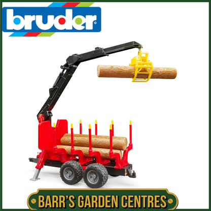 BRUDER Forestry Trailer With Loading Crane And Grab