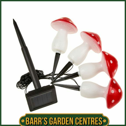 Smart Solar Fairy Mushroom Stake Lights - Set of 4