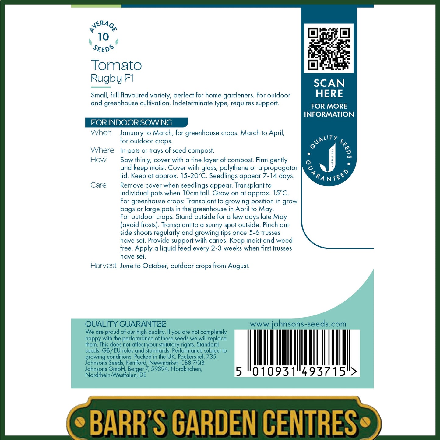 Johnsons - Tomato Rugby F1 - 10 Seeds