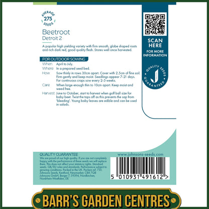 Johnsons - Beetroot Detroit 2 - 275 Seeds