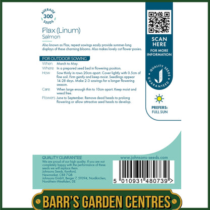 Johnsons - Linum Salmon - 300 Seeds