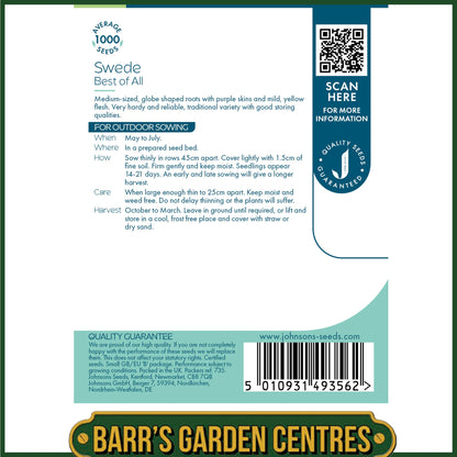 Johnsons - Swede Best of All - 1000 Seeds
