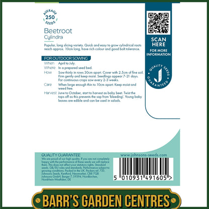 Johnsons - Beetroot Cylindra - 250 Seeds