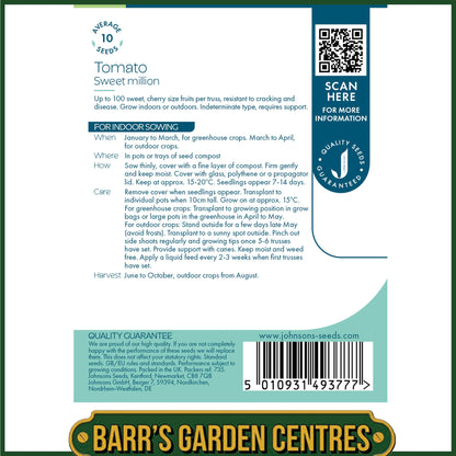 Johnsons - Tomato Sweet Million F1 - 10 Seeds