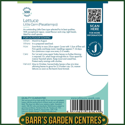 Johnsons - Lettuce Little Gem (pasatiempo) - 500 Seeds