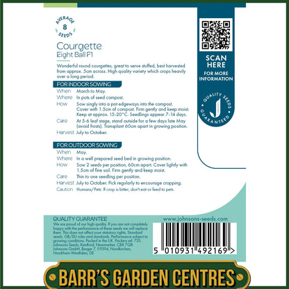 Johnsons - Courgette Eight Ball F1 - 8 Seeds