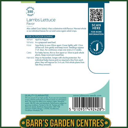 Johnsons - Lambs Lettuce Favor - 350 Seeds