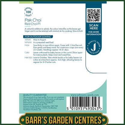 Johnsons - Pak Choi Red Choi F1 - 100 Seeds