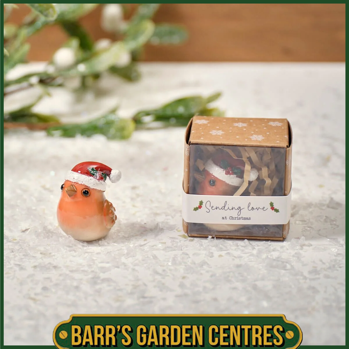 Christmas Tiny World Resin Robin Keepsake Ornament With Gift Box