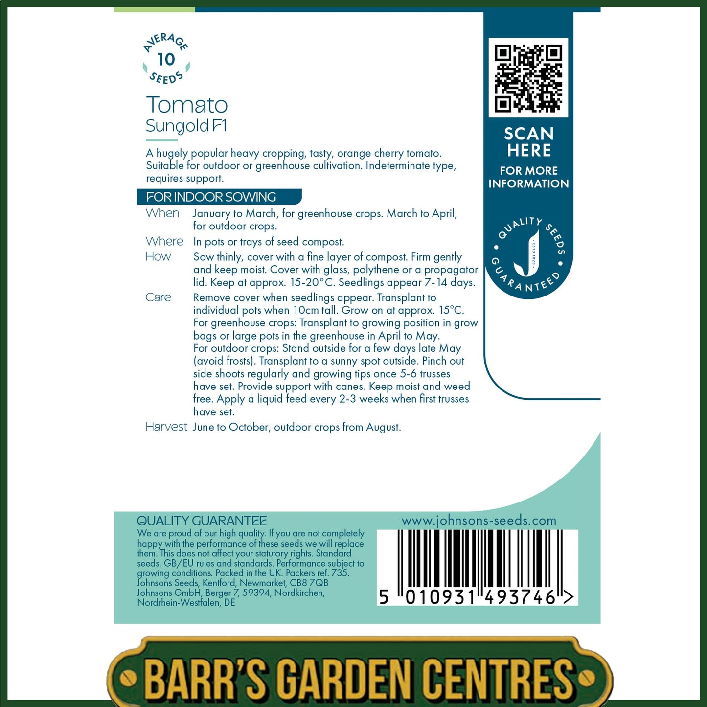 Johnsons - Tomato Sungold F1 - 10 Seeds