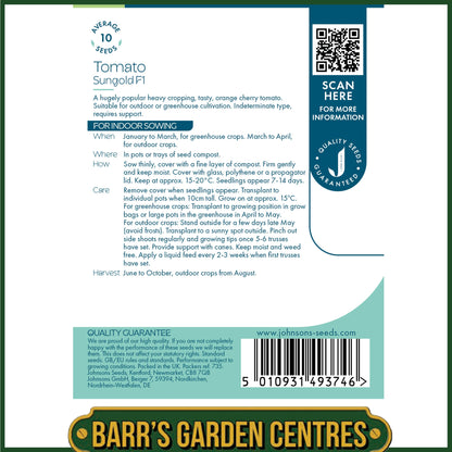 Johnsons - Tomato Sungold F1 - 10 Seeds