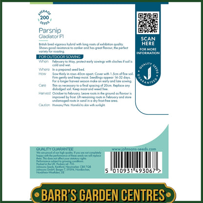 Johnsons - Parsnip Gladiator F1 - 200 Seeds