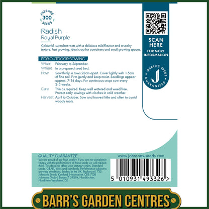 Johnsons - Radish Royal Purple - 300 Seeds