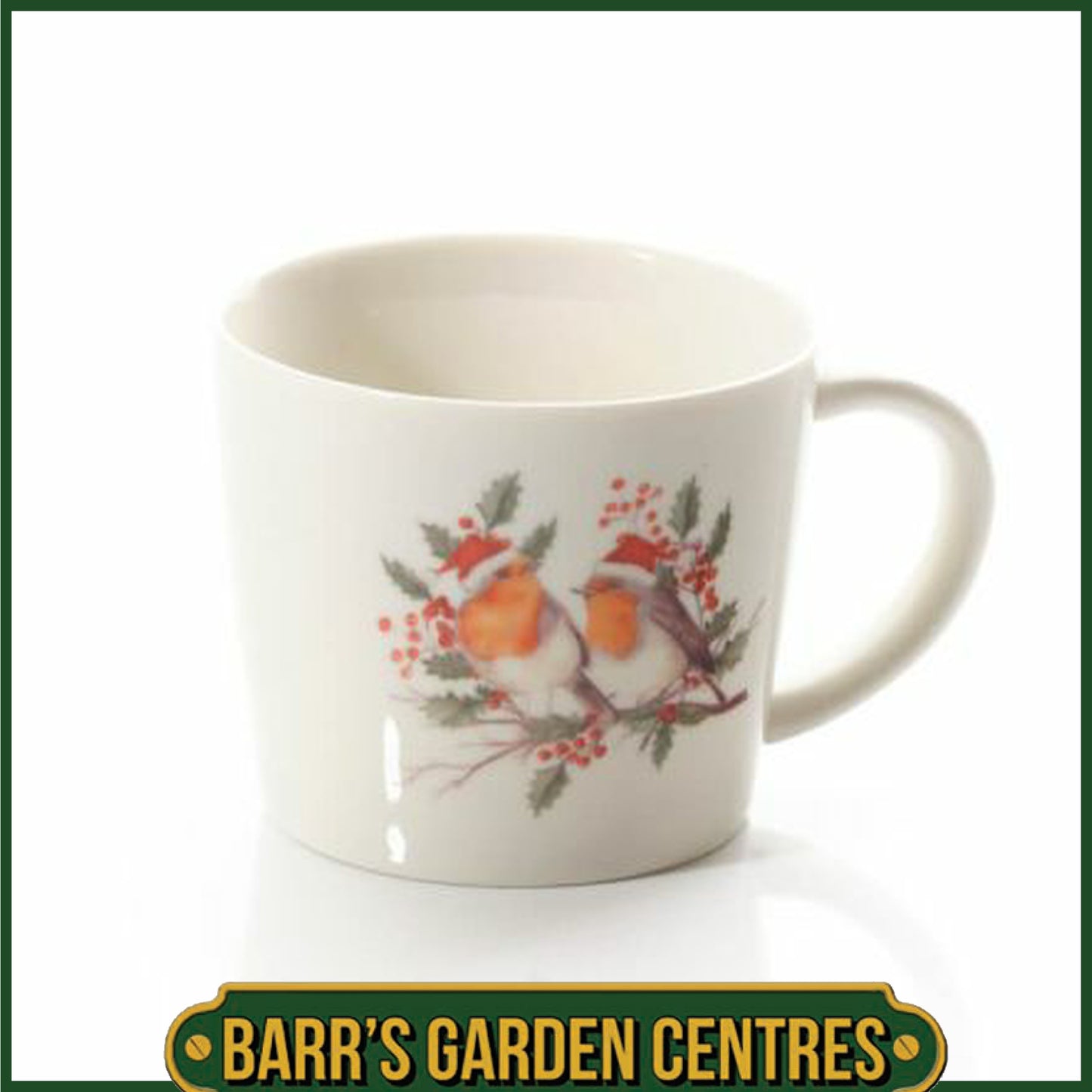 Festive Robin with Berries Stoneware Mug