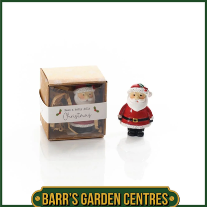Christmas Tiny World Resin Father Christmas Keepsake Ornament With Gift Box