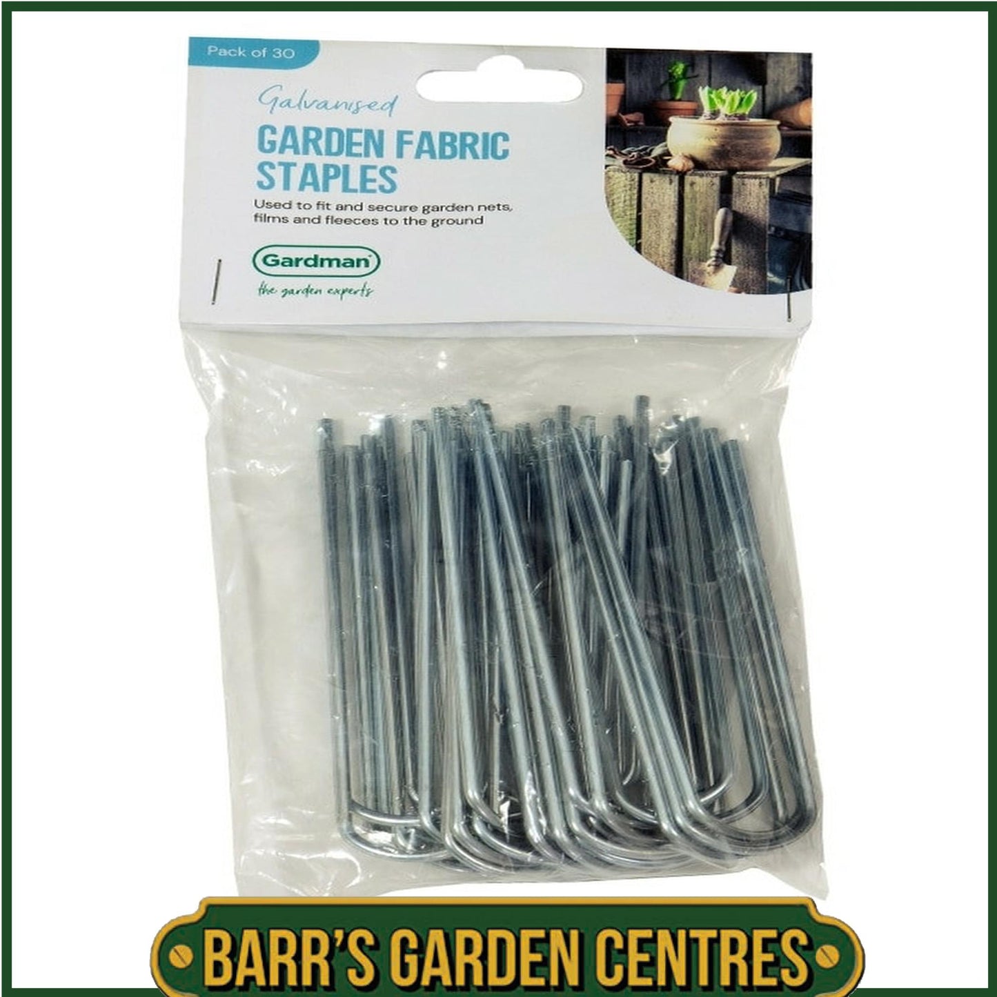 Gardman Garden Fabric Staples Pack of 30