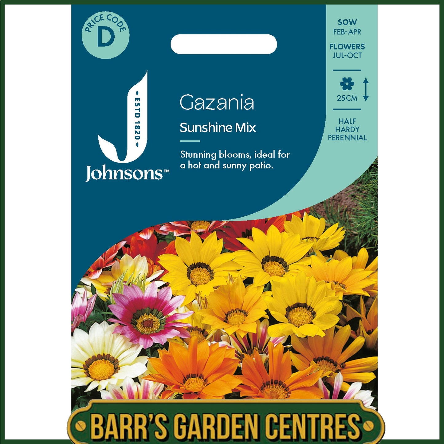 Johnsons - Gazania Sunshine Mix - 25 Seeds