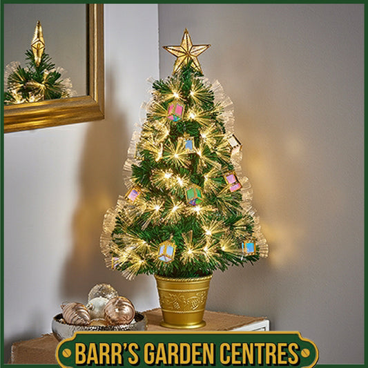 Premier 80cm Lantern Tree with Fibre Optic Colour Changing LED