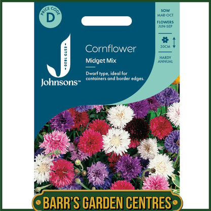 Johnsons - Cornflower Midget Mix - 150 Seeds