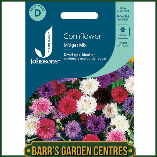 Johnsons - Cornflower Midget Mix - 150 Seeds