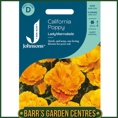 Johnsons - California Poppy Lady Marmalade - 300 Seeds