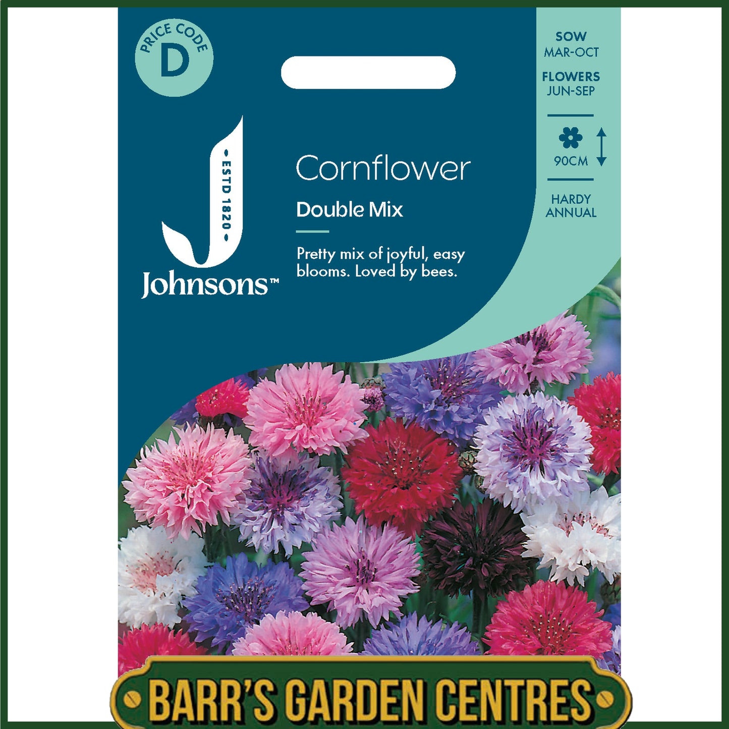 Johnsons - Cornflower Double Mix - 300 Seeds