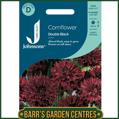 Johnsons - Cornflower Double Black - 250 Seeds