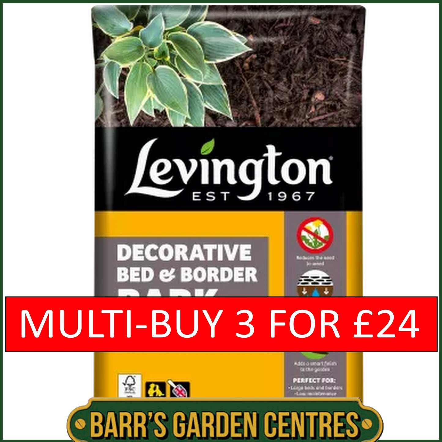 Levington® Decorative Bed & Border Bark 75 Litre