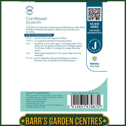 Johnsons - Cornflower Double Mix - 300 Seeds