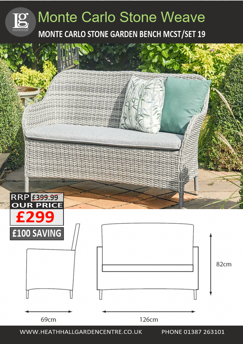 Monte Carlo Stone Garden Bench
