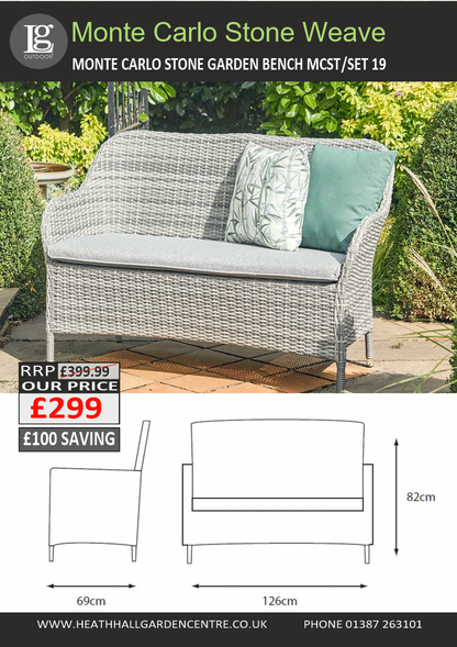 Monte Carlo Stone Garden Bench