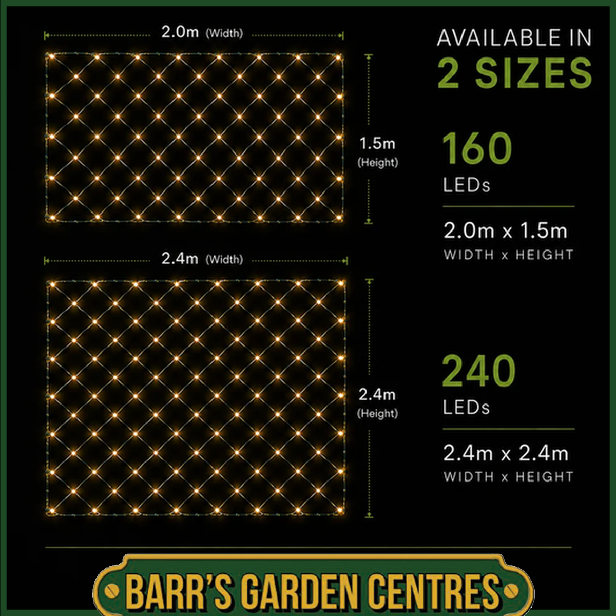 NOMA 160 - 240 LED Fit & Forget Multi Colour Net Lights