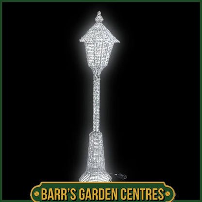1.5m Glitter Twist Silver Twinkling Lamp Post