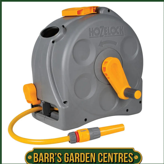 Hozelock - 2 in 1 Compact Reel 25m with Attachments & Spray Nozzle