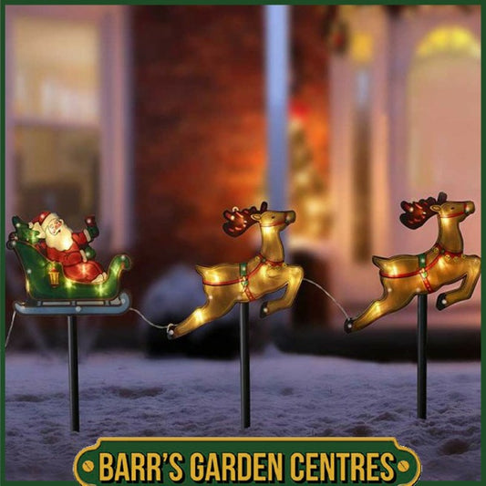 Three Kings Santa's Sleigh Stakes LED Light Figure - 53cm