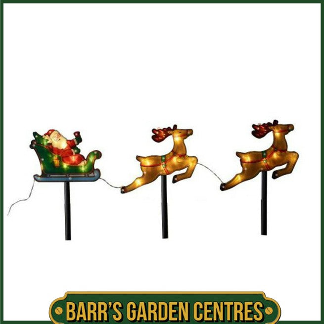 Three Kings Santa's Sleigh Stakes LED Light Figure - 53cm