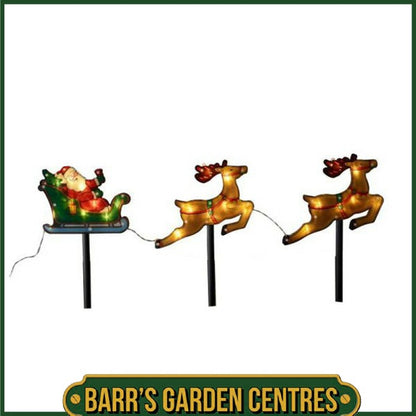 Three Kings Santa's Sleigh Stakes LED Light Figure - 53cm