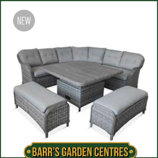 St Tropez Stone Modular Dining Set With Adjustable Table Set13